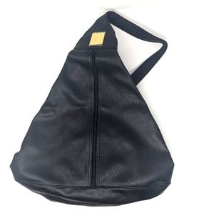 Vintage black leather backpack